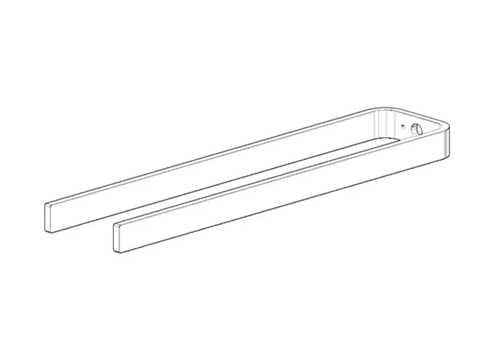 DORNBRACHT Halter für Handtuchhalter ERSATZTEILE 081792561 90 x 25 x 410 mm Chrom, 081792561-00 Galeriebild 1